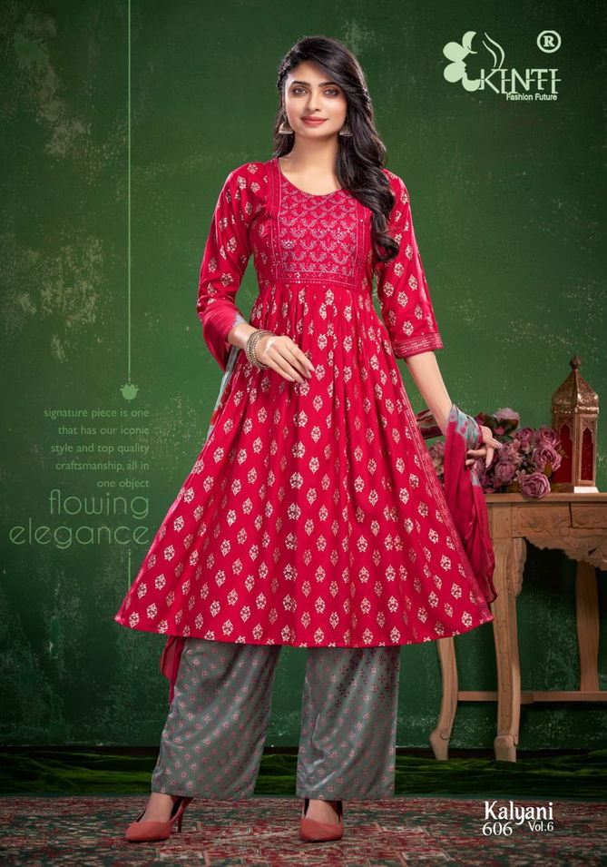 Kalyani Vol 6 By Kinti Rayon Kurti With Palazzo Dupatta Wholesalers In Delhi 
